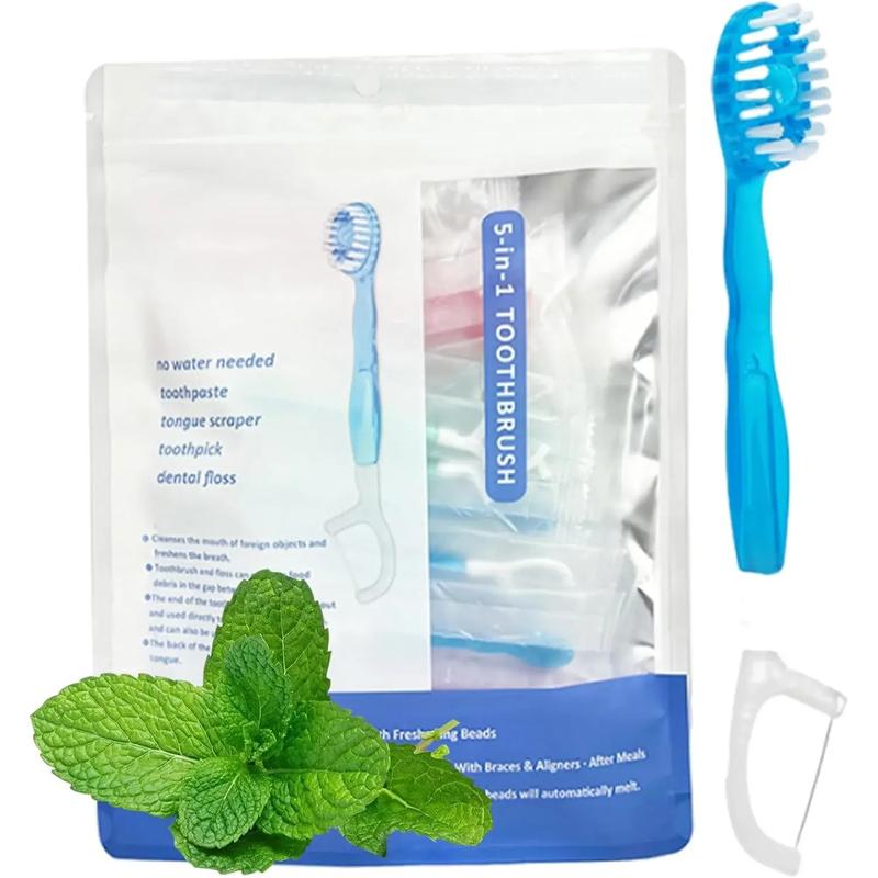 26 Pack 5 in 1 Mini Brush, Toothpaste and Floss & Tongue Scraper ...