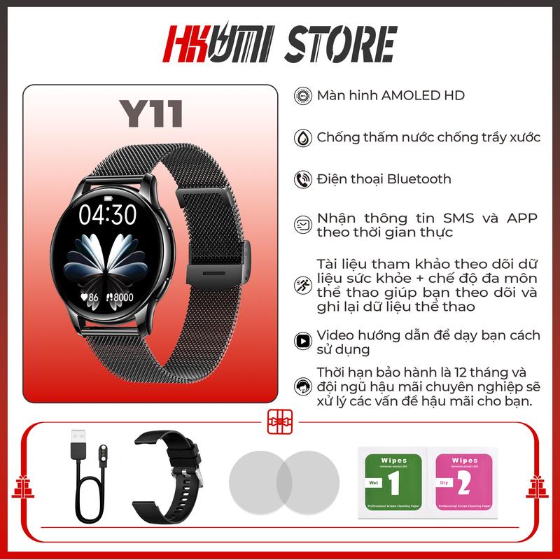 Đồng Hồ Thông Minh Y11, 【2025 gen2  Màn Hình 1.32AMOLED, Được Làm Bằng Chất Liệu Hợp Kim Kẽm, Theo Dõi Thể Dục Huyết Tương Thực, Thích Hợp Cho Thể Thao, Không Thấm Nước, Tương Thích Với Đồng Hồ Thông Minh Bluetooth  smart watch smartwatch