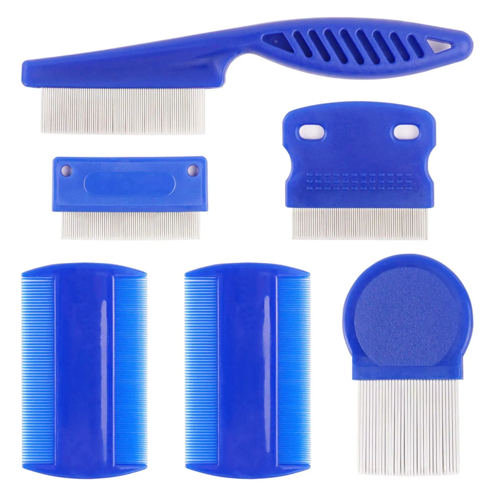 6Pcs for Head Hair Comb Including Double Sided Lice Comb Tear Stain Remover Nit