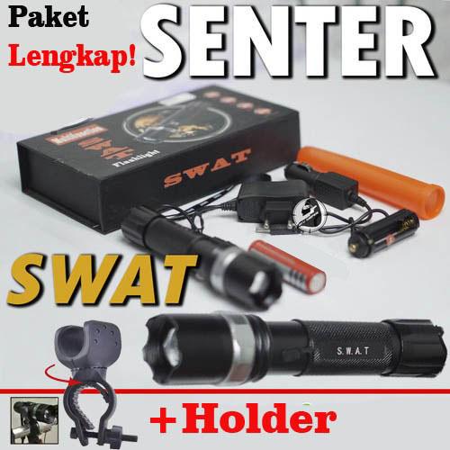 Set Senter Model SWAT Paket Lengkap Dengan Holder Dan Light Stick ...