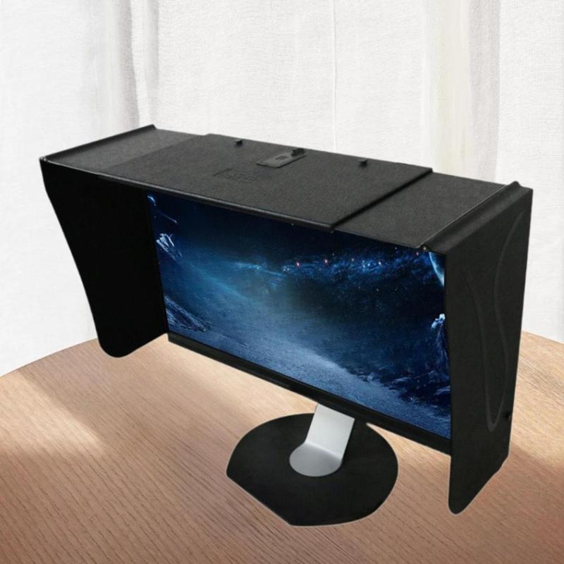 Desktop Computer Monitor Hood Sunhood Easy to Install High Performance Adjustable Universal for Office Play Games 3