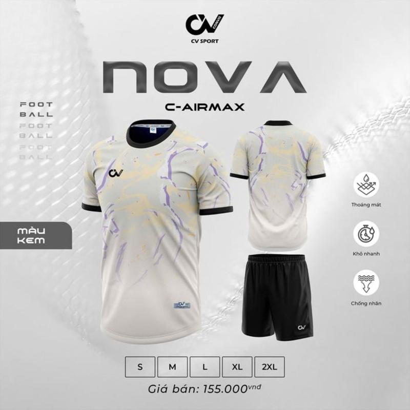 Product Introduction of QUẦN ÁO BÓNG ĐÁ, ĐỒ ĐÁ BANH NAM NỮ CV NOVA - CHẤT LIỆU VẢI SIÊU THOÁNG MÁT, CO GIÃN, THẤM HÚT GIÚP THOẢI MÁI HOẠT ĐỘNG - THIẾT KẾ TINH TẾ ĐẸP MẮT - NHẬN IN TÊN SỐ TỪ 1 BỘ, IN TÊN SỐ ĐỘI NHÓM - JUST BÉO SPORTS 14