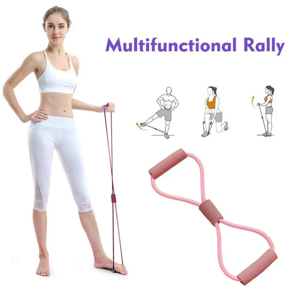 8-Word Type Exercise Rubber Resistance Band Household Magic Yoga Stretcher Elastic Belt Fitness U9I2