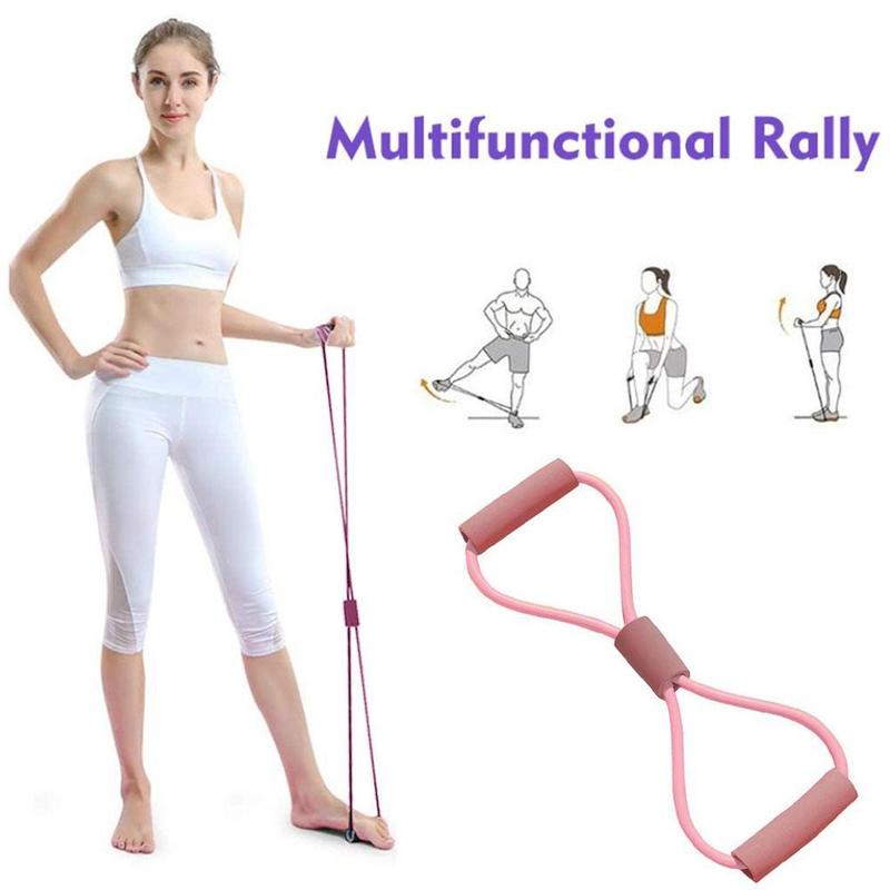 8-Word Type Exercise Rubber Resistance Band Household Magic Yoga Stretcher Elastic Belt Fitness U9I2 0