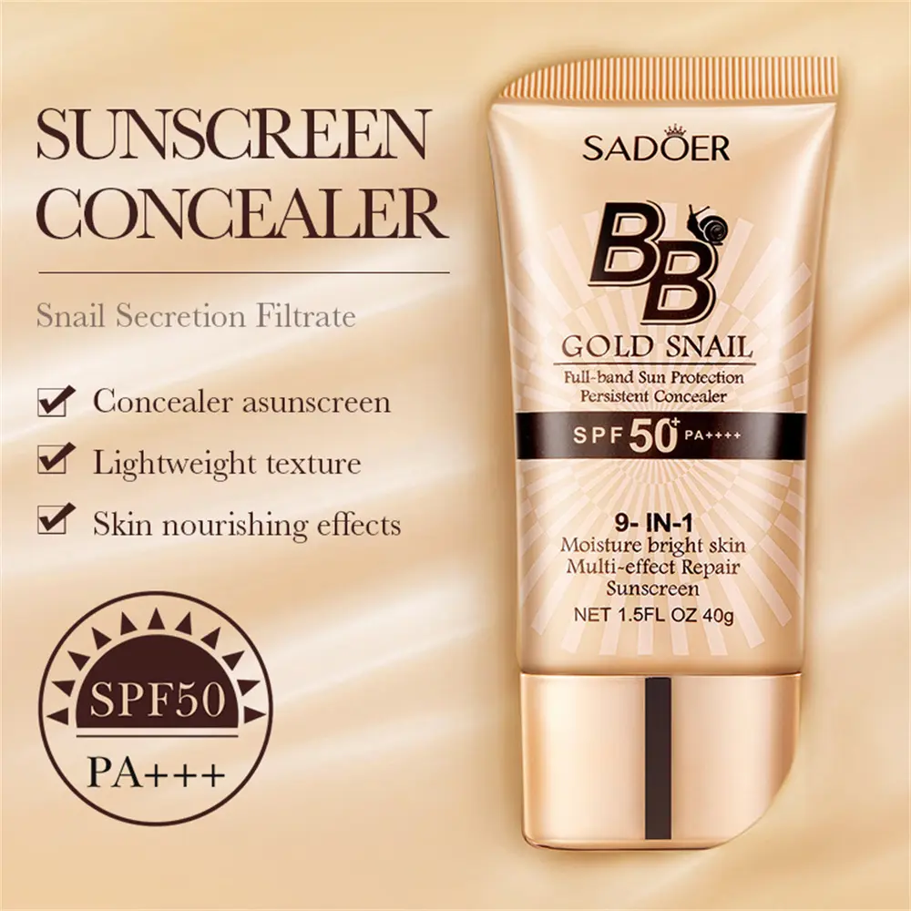 SADOER BB cream Golden snail sunscreen whitening foundation repair concealer moisturizing isolation