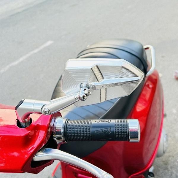 [Gương Trái] Gương Kiểu H2C Chiếc Lá 2024 CNC Cho Vespa Honda Yamaha Hàng Cao Cấp