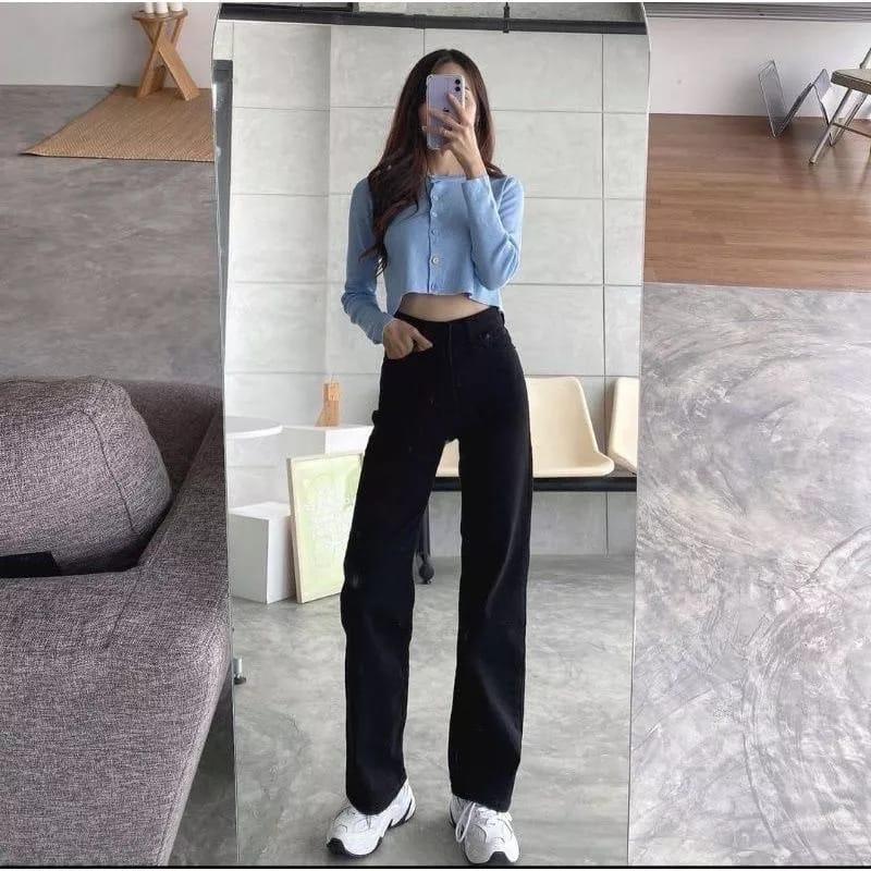 CLEYA JEANS CULLOTE LOOSE PANTS - Model Kekinian Highwaist 3