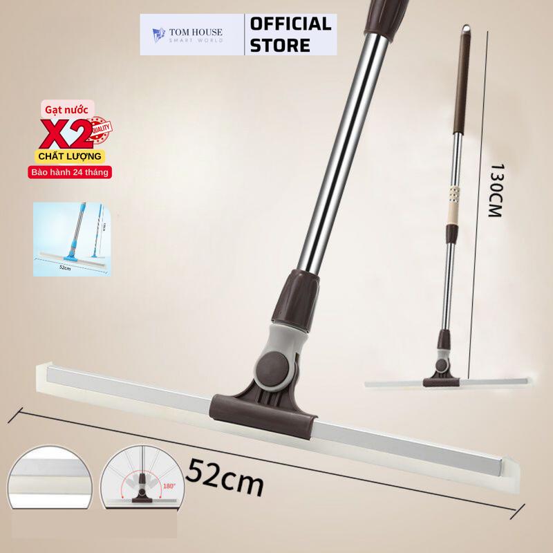 Cây Gạt Nước Sàn Nhà Đa Năng TomHouse Chổi Gạt Nước Silicon Nhà Tắm, Cán INOX Dài 130cm Tăng Giảm Chiều Dài
