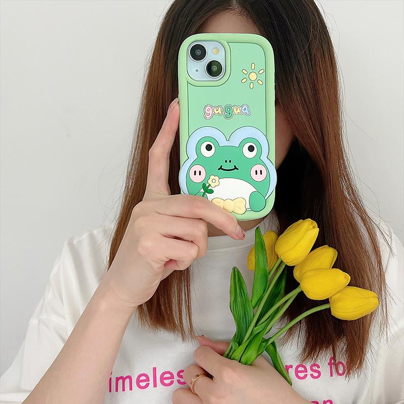 Product Introduction of Vỏ silicon mềm choXanh Lá ếch iPhone , vỏ hoạt hình dễ thương, 15 Pro Max, 14, 13, 12 promax, 11 13