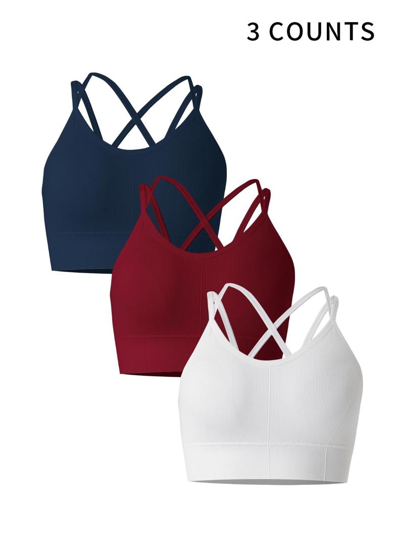 Product Introduction of Women's Solid Wireless Bra, Removable Chest Pads Backless Bralette, Soft Comfy Breathable Lingerie Top for Daily Wear 1