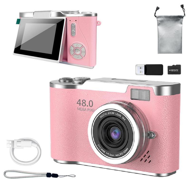4K Foldable Screen Student Camera, 1 Count Retro CCD Card Machine ...