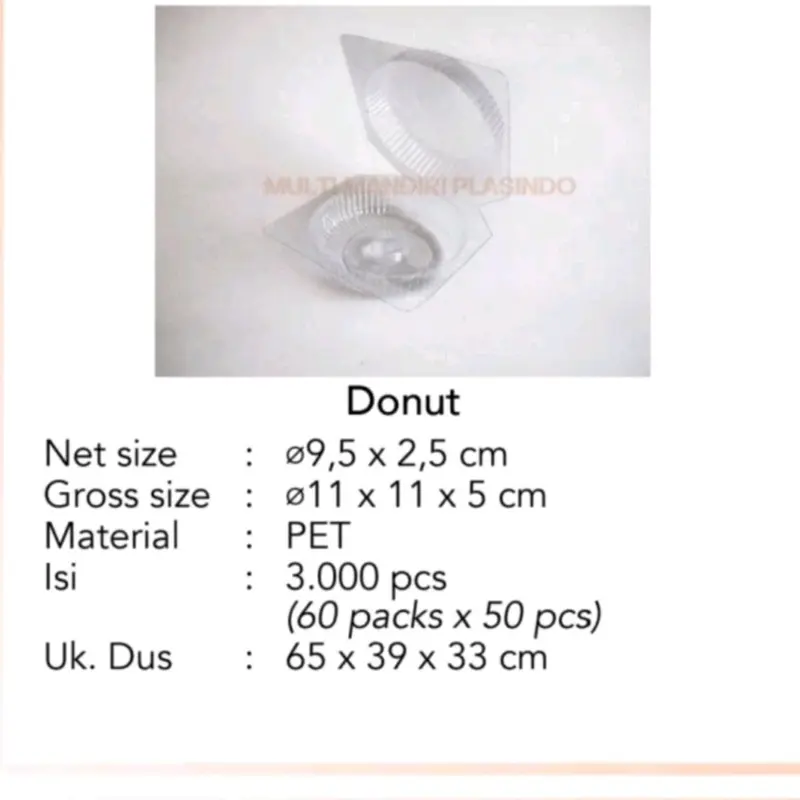 mika donat donut/ tray donat higienis bening isi 50pcs Kue 3