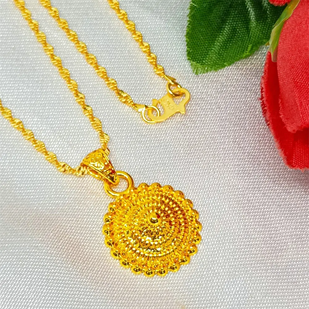 COD Kalung Elegant Fashion Mewah Titanium Emas 24k Asli Anti Karat Tidak Luntur Aksesoris Wanita Korea Terbaru Import Hadiah Pernikahan