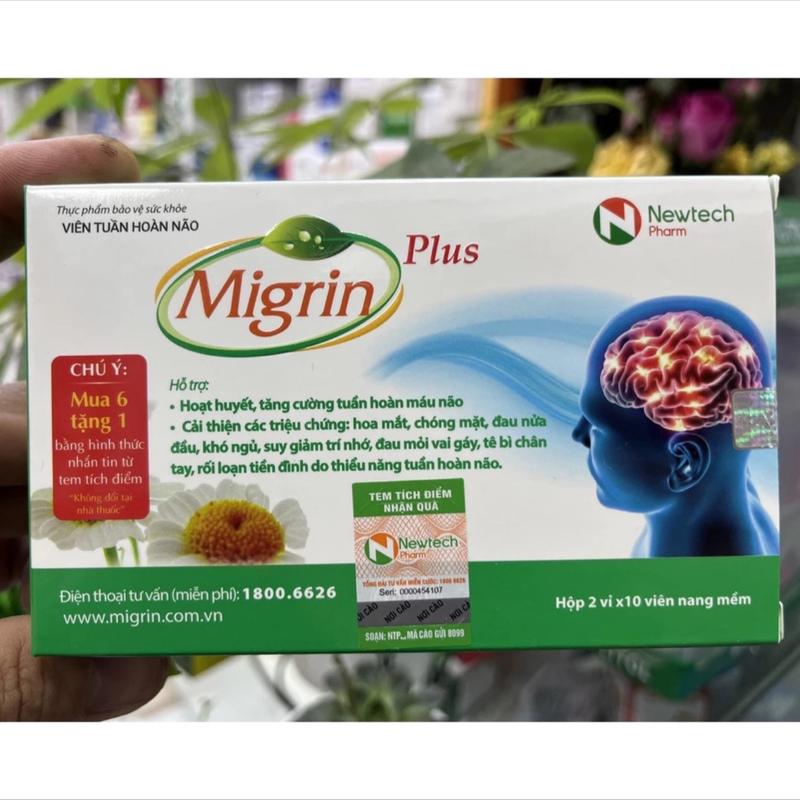 VIÊN TUẦN HOÀN NÃO MIGRIN PLUS - hộp 2vỉ X 10 viên