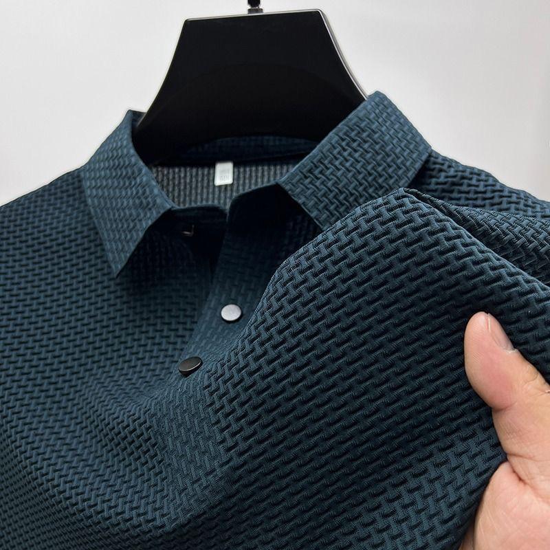 Product Introduction of เสื้อเบลาส์ฤดูร้อนสำหรับผู้ชาย แขนสั้น ตาข่าย สีพื้น สไตล์พอล สลิปโปโล เสื้อผ้าผู้มาใหม่ พร้อมส่วนลดสำหรับลูกค้าใหม่ 4