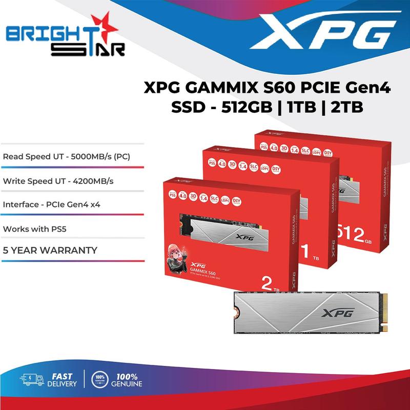 XPG GAMMIX S60 PCIE Gen4 x4 SSD Read Speed UT 5000MB/s