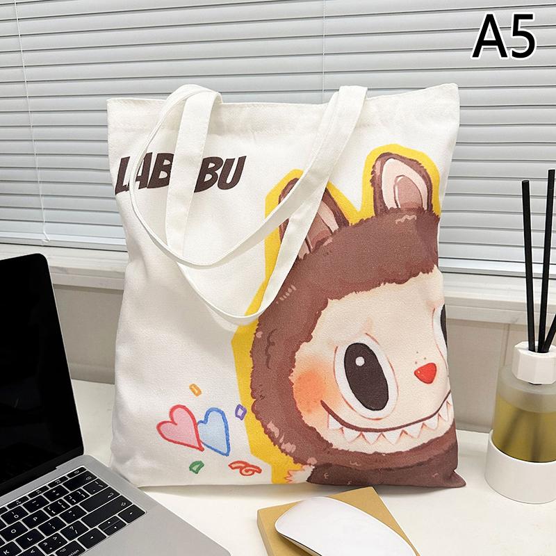 Product Introduction of Canvas Bag For Labubu Student Tutoring Carrying Bag Capacity Book Bag Shoulder Bag Ins Cute 24