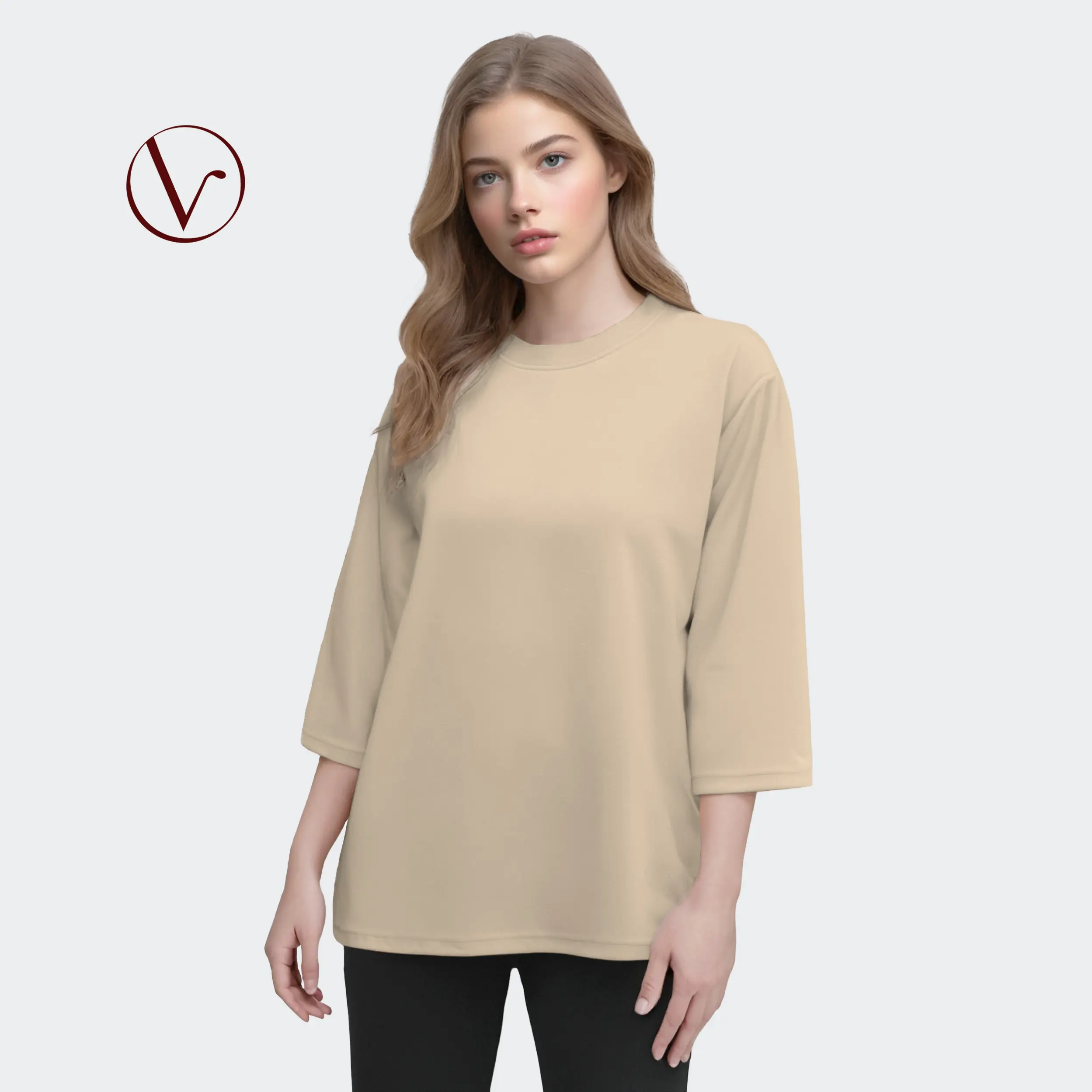 VERMILLION V17032 Ladies 3/4 Sleeve Knit Top S To XXL