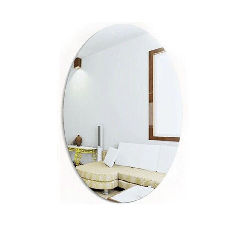 KAR Oval Square 3D Acrylic Mirror Wall Sticker Self Adhesive for Bathroom Home Decor 4