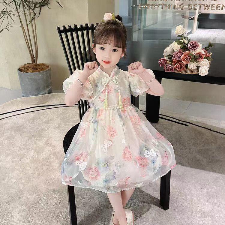 Váy Mùa Hè Cho Bé Gái, Phong Cách Phương Tây Và Trung Quốc, Quần Áo Hán Phục Phong Cách Cổ Trang Cho Bé Gái, Váy Công Chúa, Hàng Mới Về Năm 2024 2