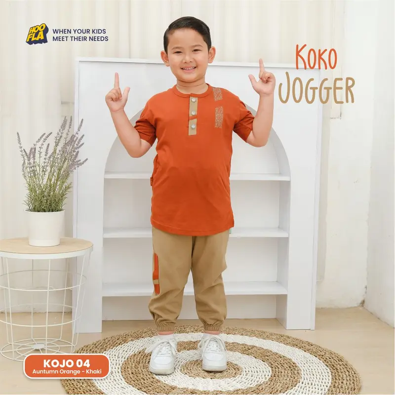 Hoofakids - Set Koko Celana Jogger Anak Laki Laki Muslim Setelan Koko Jogger Furqon  Baju 6
