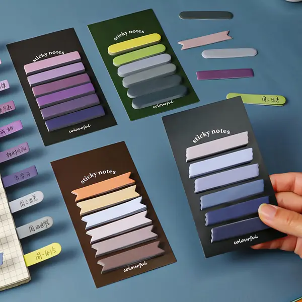 Sticky notes classic retro estetik colourful diy jurnal planner mini memo bookmark HB1336