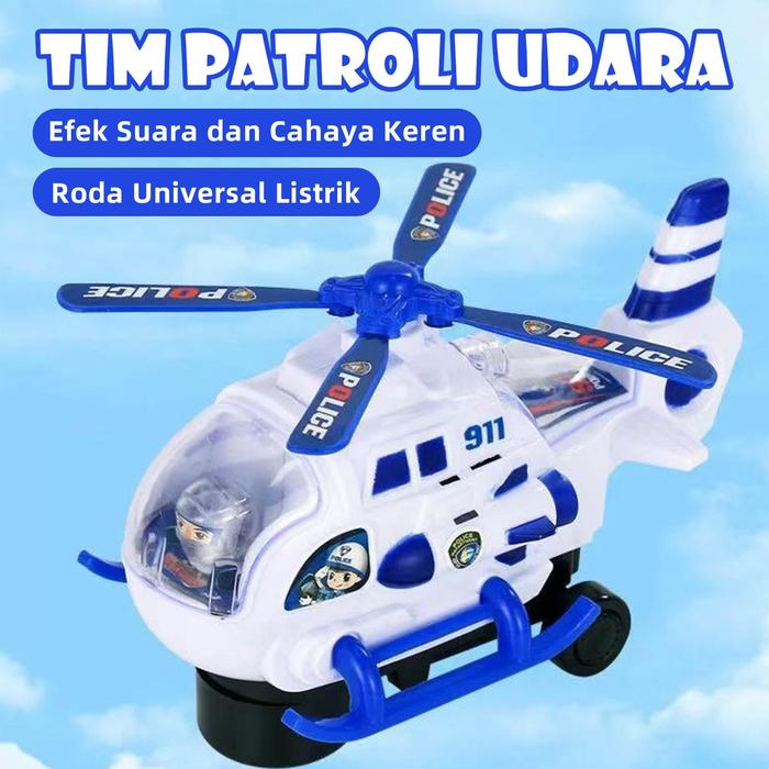 Gambar Mainan Interaktif Polisi Helikopter Listrik - Dengan Lampu LED & Musik, Bisa Merakit Sendiri, Melatih Keterampilan Motorik Halus Anak,Hadiah Keren untuk Anak Laki-Laki dari Habibi toys_NEW Kota Administrasi Jakarta Timur Tokopedia