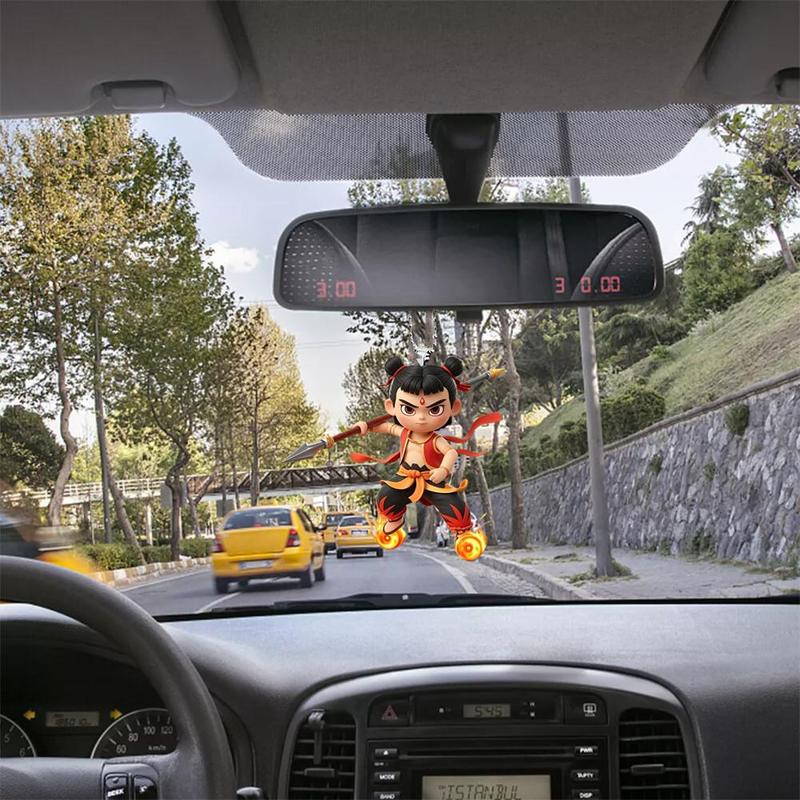 Product Introduction of Nezha 2 Anime Character Design Car Interior Cartoon Rearview Mirror Decoration 19