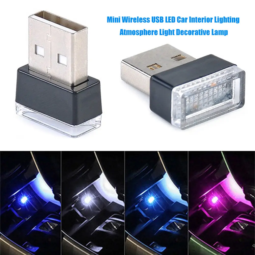 Đèn LED USB Cầm Tay Đèn Ngủ Tạo Không Khí Xung Quanh Nội Thất Xe Hơi Đèn Trang Trí