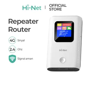 Hi-Net Modem Wifi 4G LTE dengan bank daya 6000mAh wifi portabel Charger Putih