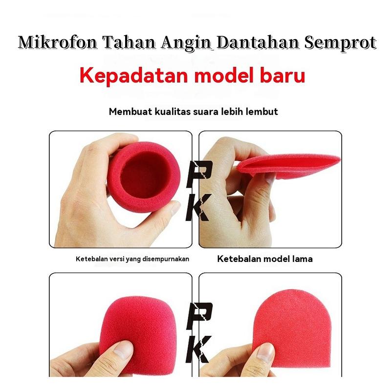 Foam microphone cover mic/Busa mic karaoke/Cover Mik Ukuran Standar /Anti slip Ring Mic karet/kepala microphone sarung mikrofon 5