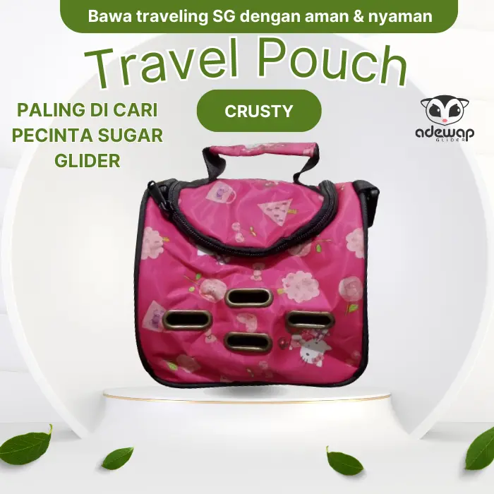 Travel Pouch Crusty Sugar Glider Tupai Landak Mini Cincila