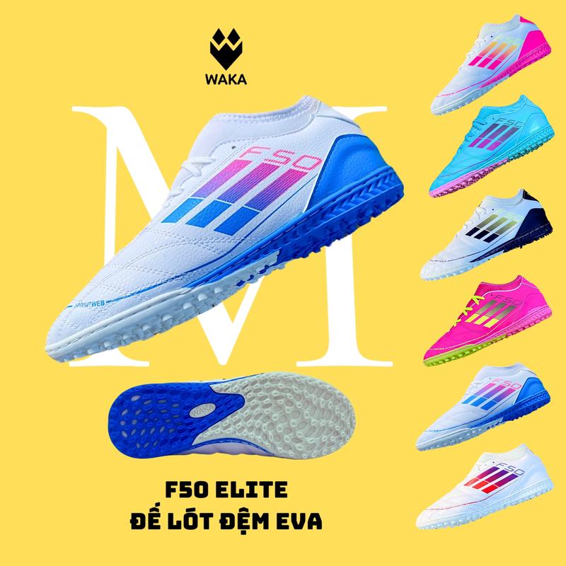 [TẶNG QUÀ] Giày đá bóng WAKA phiên bản F50 Elite đế cao su lót đệm EVA_Giày bóng đá cổ cao X CRAZYFAST sân nhân tạo (khâu full đế) Giày Thể Thao Đá Banh Sport Sneaker Tập Thể Dục