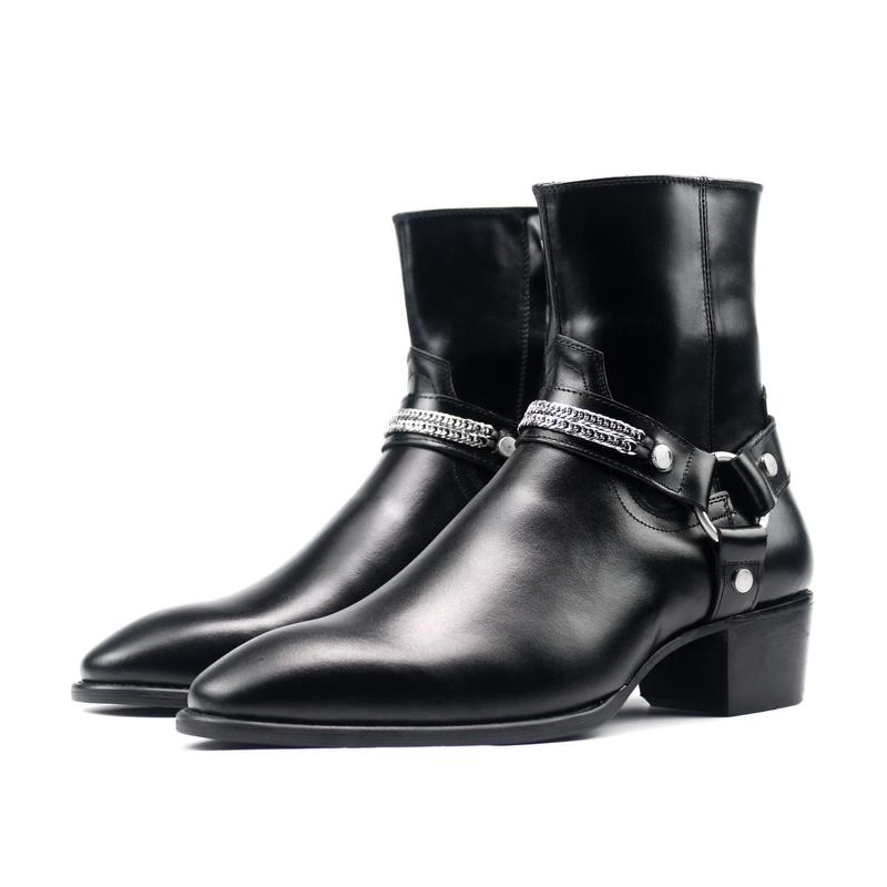  Giày Harness Boot đai xích - Da bò nappan nguyên tấm - Đế gỗ đúc nguyên khối + Bảo hành 12 tháng 