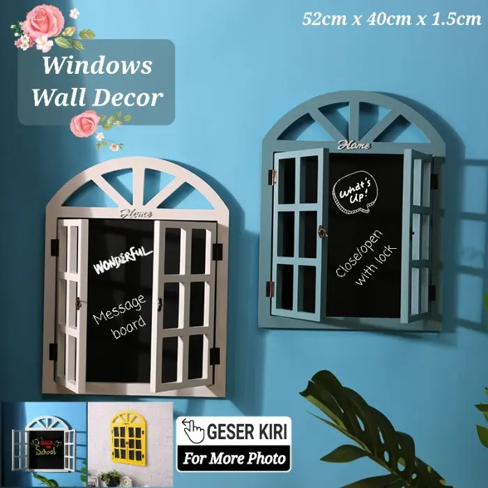 Jendela Kayu Hiasan Gantungan Dinding Windows Vintage Wall Decoration ...