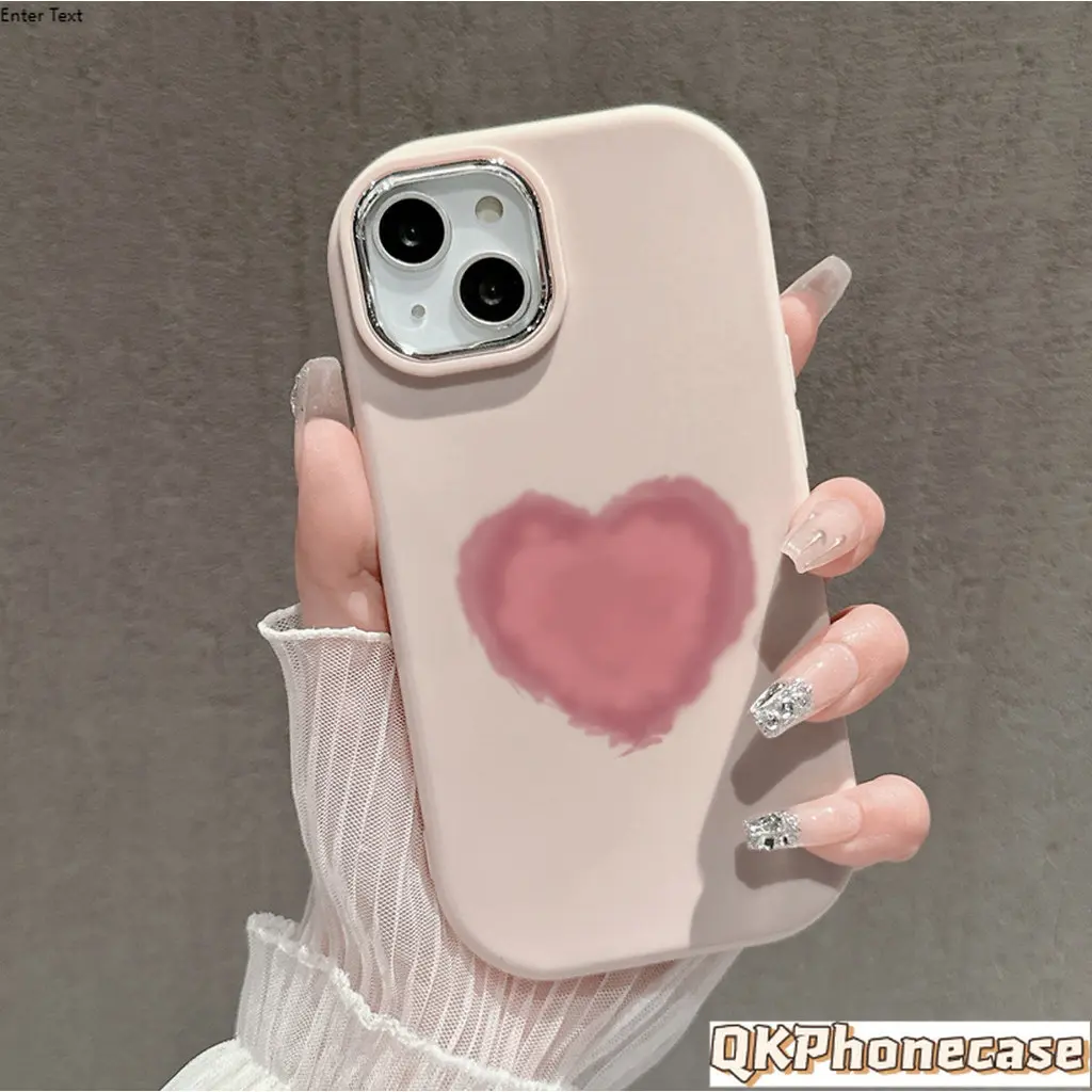 Cocok untuk casing ip11 kasus ponsel ip 7/8plus/12/13/14/15pro max softcase Pola Hati yang Lucu dan Kreatif tahan air penutup pelindung hp silikon cover case Hitam Merah