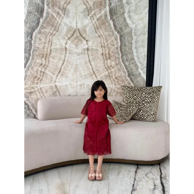 Dress Anak Daisy 6 7 8 9 Brokat Tulle Tile Bordir Glitter / Dress Pesta Anak 6 7 8 9 Tahun 5