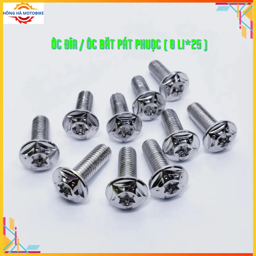 Ốc đĩa Salaya Inox 304 8Li*20 , 8Li*25 Hình Ngôi Sao SIÊU SÁNG