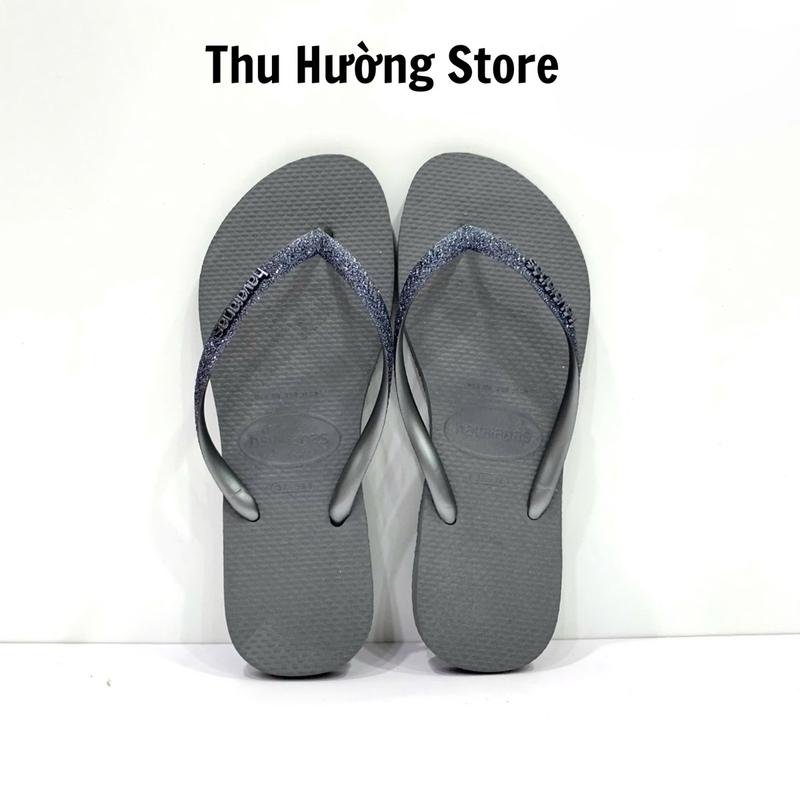 DÉP NỮ HAVAIANAS - KIM TUYẾN TRƠN ( THU HƯỜNG ) DéP GiàY Nhung Sandal Shoes Dép Tông cao su Jean