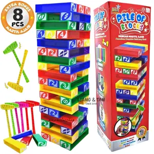 ( BISA COD ) PROMO Mainan Anak Tower Stacko Plus Palu / Mainan Keluarga / Mainan Balok Susun SNI Murah