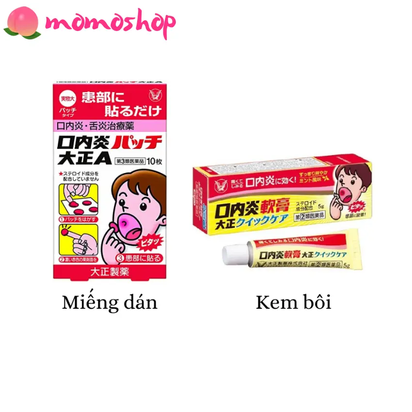 Miếng dán và kem gel bôi nhiệt miệng Taisho Nhật Bản giảm nhiệt miêng, lở miệng, loét miệng