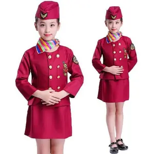 Pramugari Anak keren/seragam pramugari anak cewe / costum praguri anak 1set baju pramugari anak