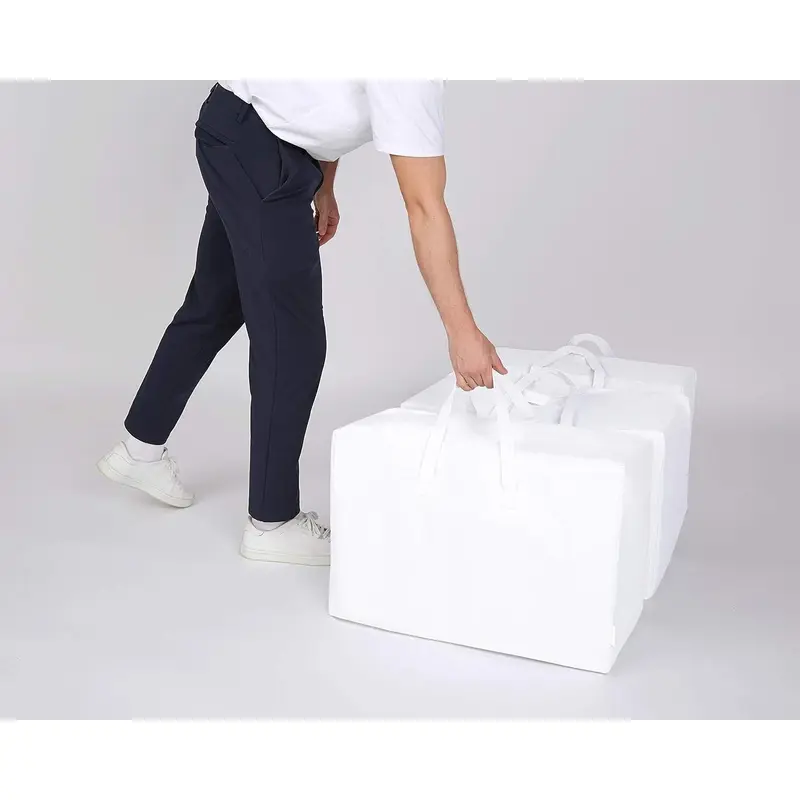 Local shipping-Eco Home Store Large Storage Bags Set of 3 White Laundry Bags UK Company Underbed Storage Bags Clothes Laundry Bags with Zips Foldable Home Organiser Clothes Storage Bags for Bedding 5