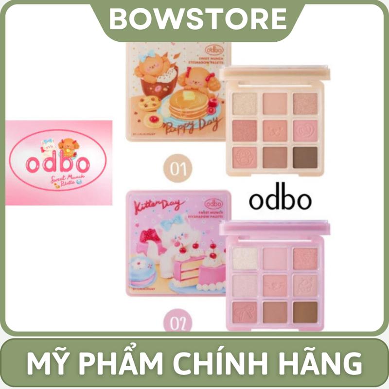 ODBO Bảng Mắt ODBO 9 Ô Tặng Kèm Kẹp Tóc Cute OD2024 Sweet Munch Eyeshadow Palette Puppy DayKitten Mỹ Phẩm Cosmetic Trang Điểm Nữ phấn mắt odbo kitty bảng phấn neutral bảng mắt kiter day