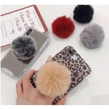 DB66 POP SOCKET POMPOM 3D POP SOCKET BULU WARNA AKSESORIS HP MH.ID 3