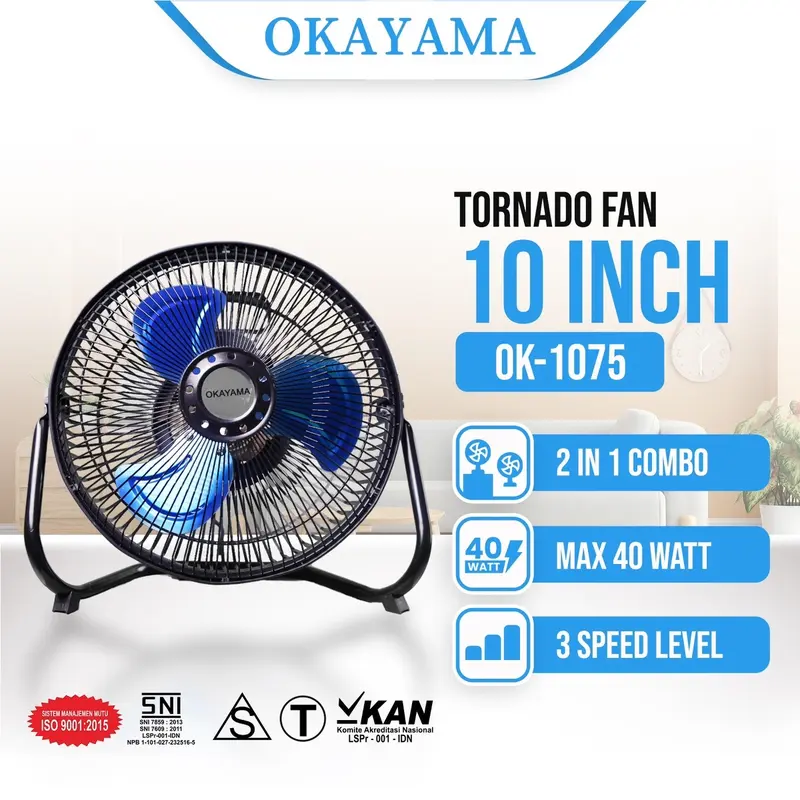 KIPAS ANGIN TORNADO MEJA / LANTAI OKAYAMA OK-1075 kip as 0