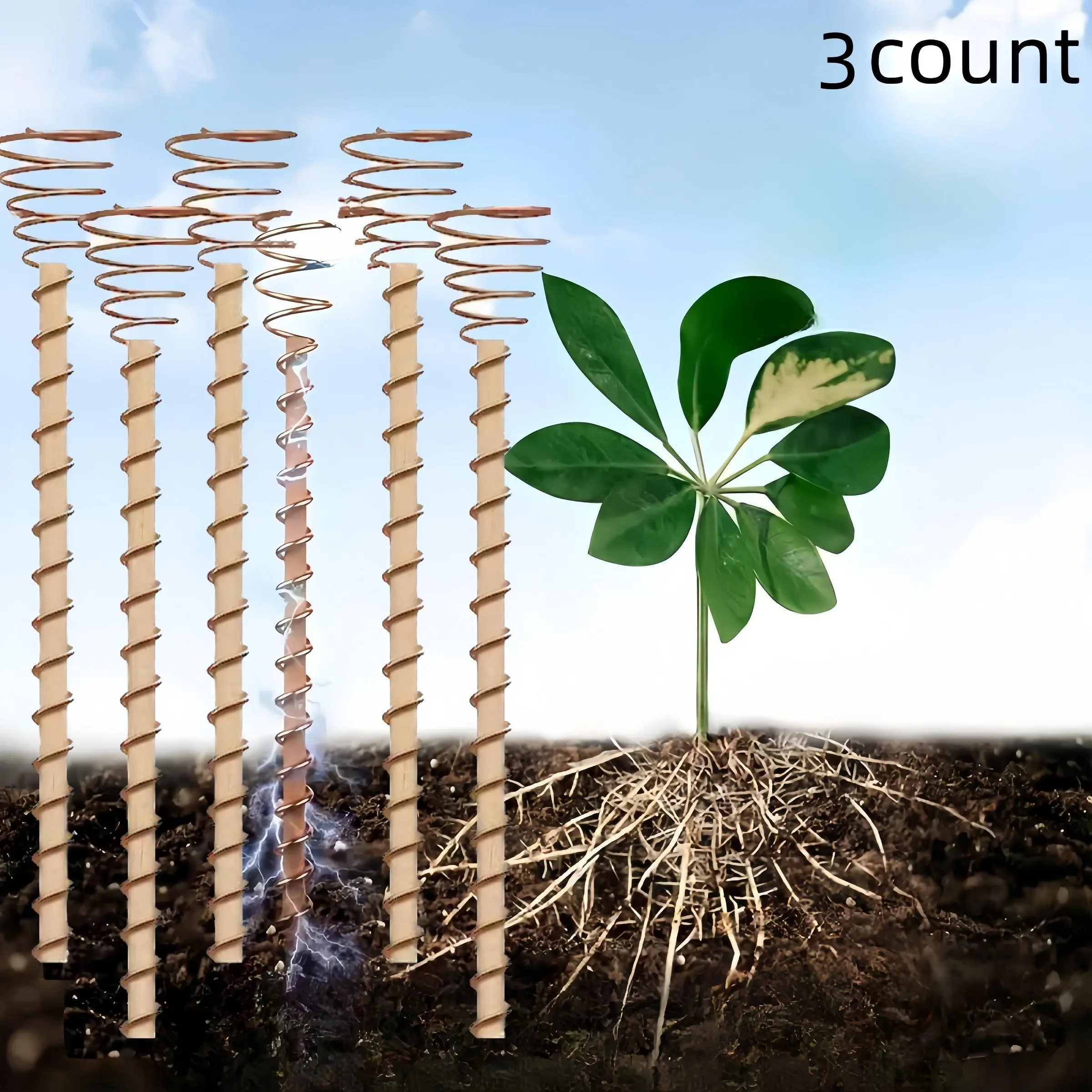Copper Garden Stakes, 1/6 Counts/set Plant Support, Outdoor Use Copper Wire for Plants, Garden Supplies for Home Garden