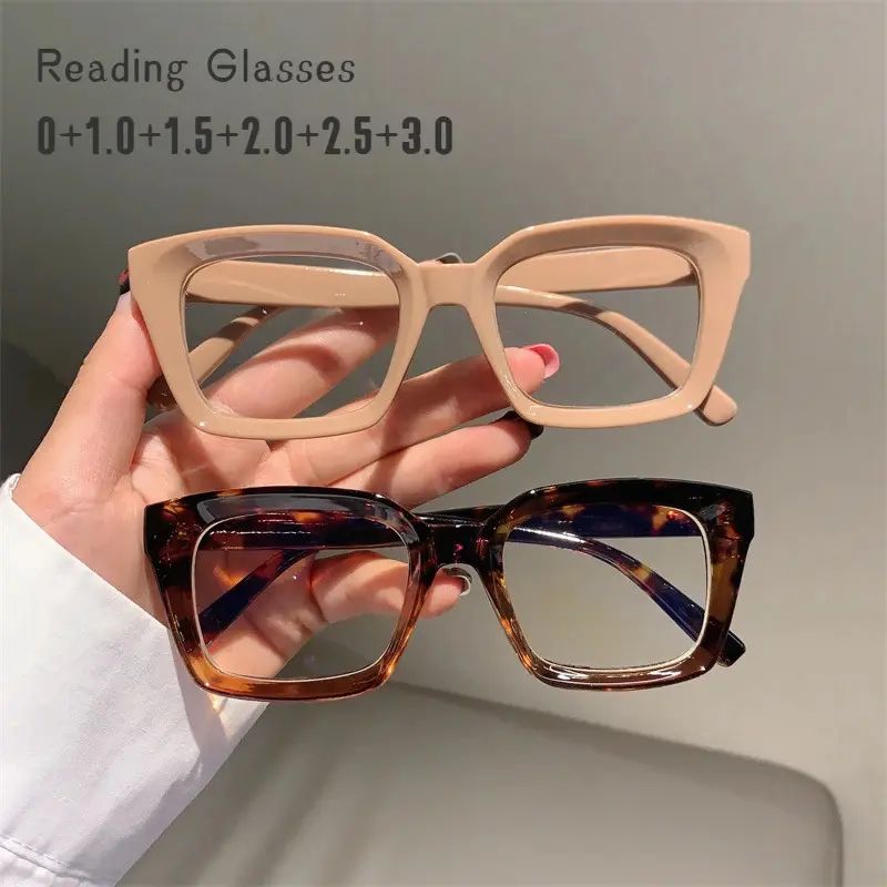2023 Oversized Square Reading Glasses Men Women Portable Large Frame High-definition Presbyopia Eyeglasses Diopter 0~+ 3.0 gafas