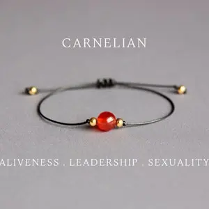 Carnelian Crystal Bracelet Women's June Birthstone Jewelry Vitality