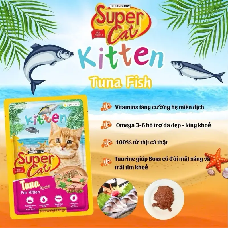 Pate Supers Cat Cho Mèo Mọi Lứa Tuổi - Gói 85gr